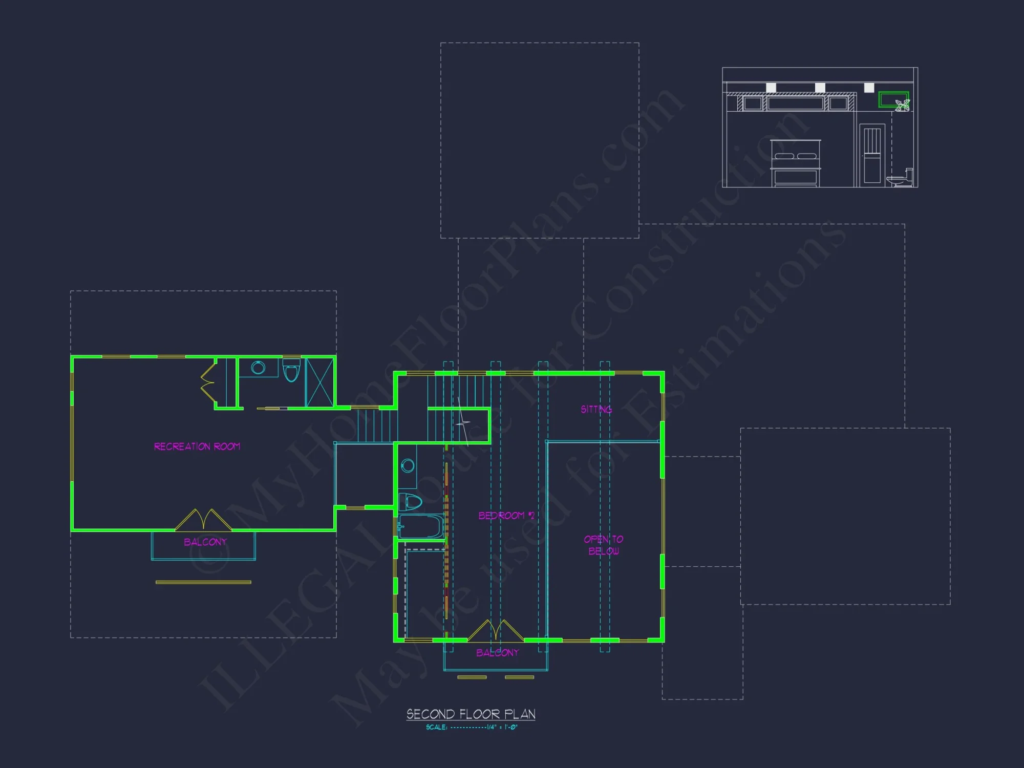 Modern house Floor Plan with 3-Car Garage and CAD Designs