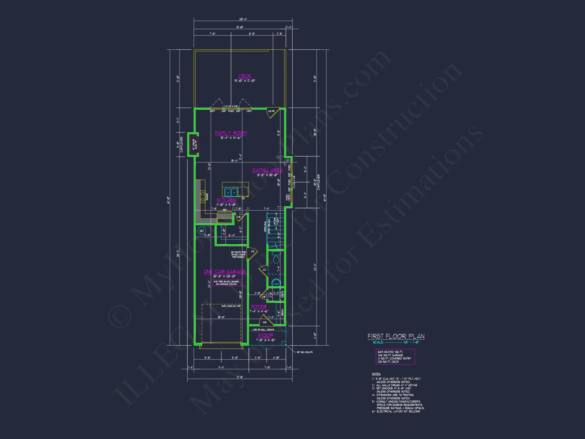 Modern Craftsman house Plan - Architectural CAD Designs