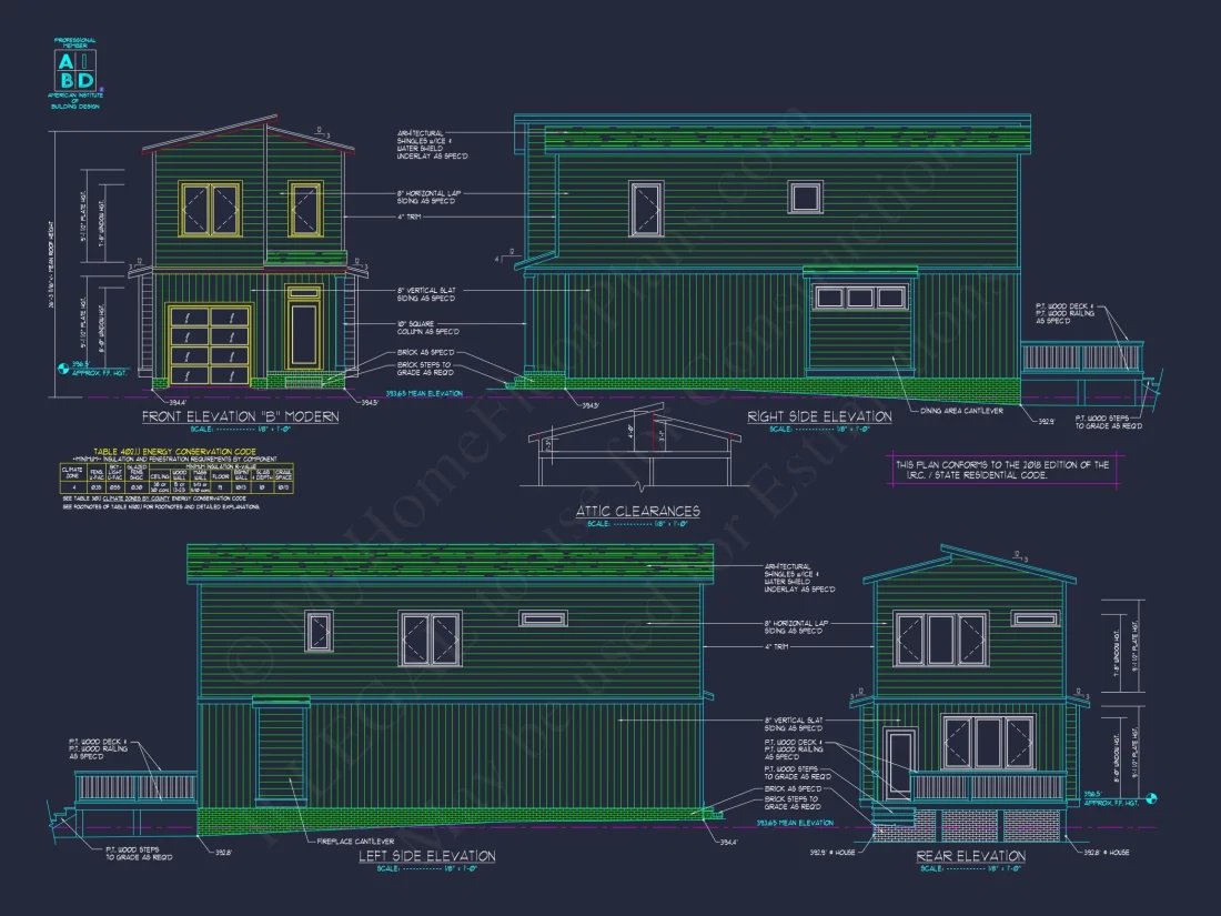 Modern Craftsman house Plan - Architectural CAD Designs