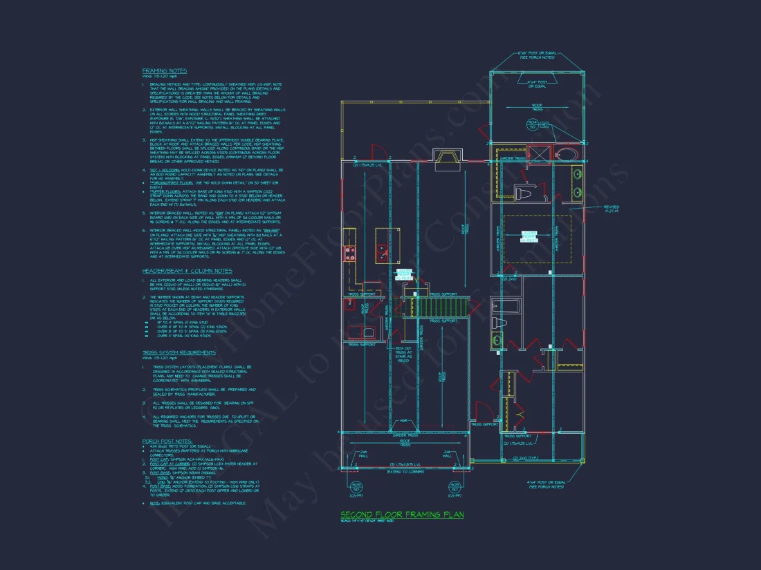 Modern Craftsman house Plan with Open Floor CAD Designs