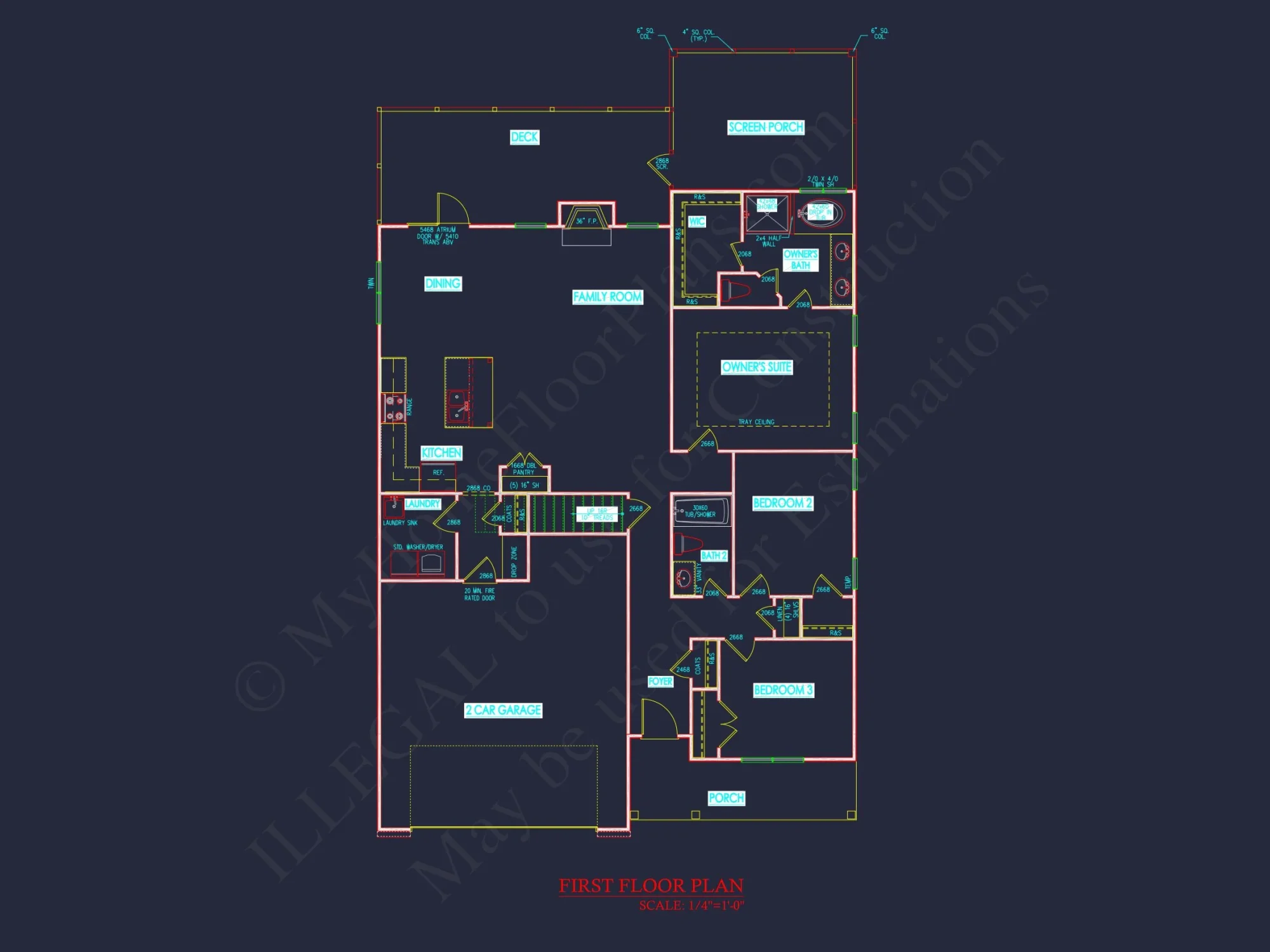 Modern Craftsman house Plan with Open Floor CAD Designs