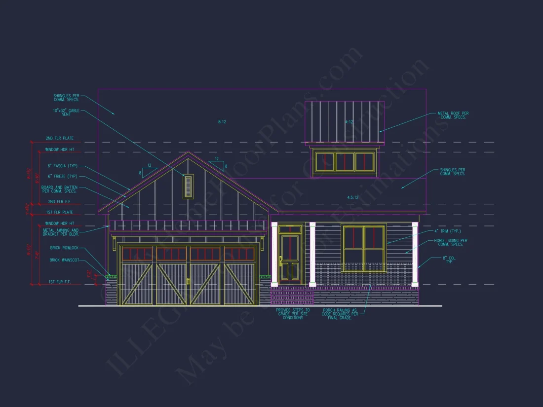 Modern Craftsman house Plan with Open Floor CAD Designs