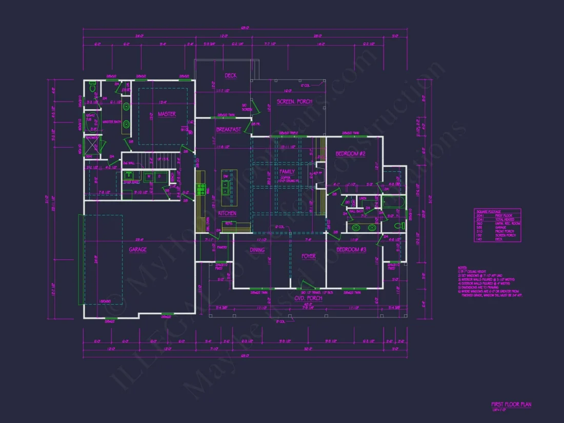 Craftsman house Plan with 2, 041 SF - Floor Plan and Designs