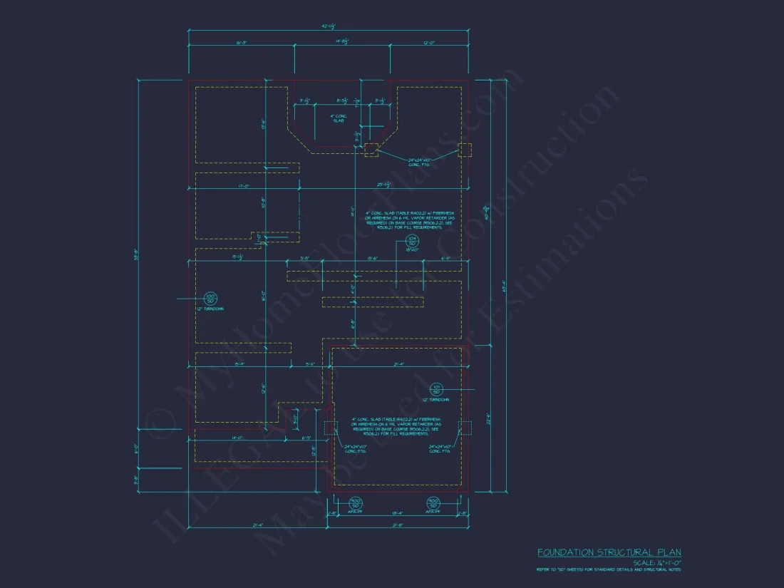 Traditional house Plan with 3 Bedrooms, 2-Car Garage & CAD Designs