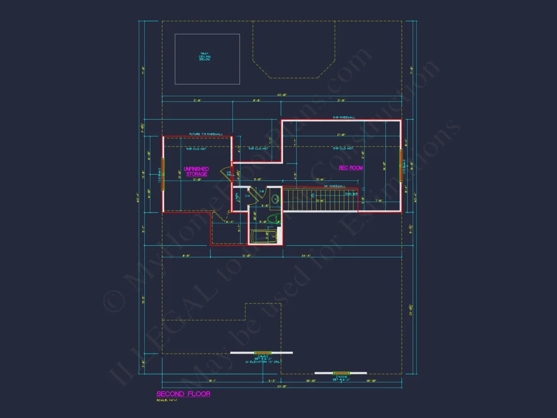 Traditional house Plan with 3 Bedrooms, 2-Car Garage & CAD Designs