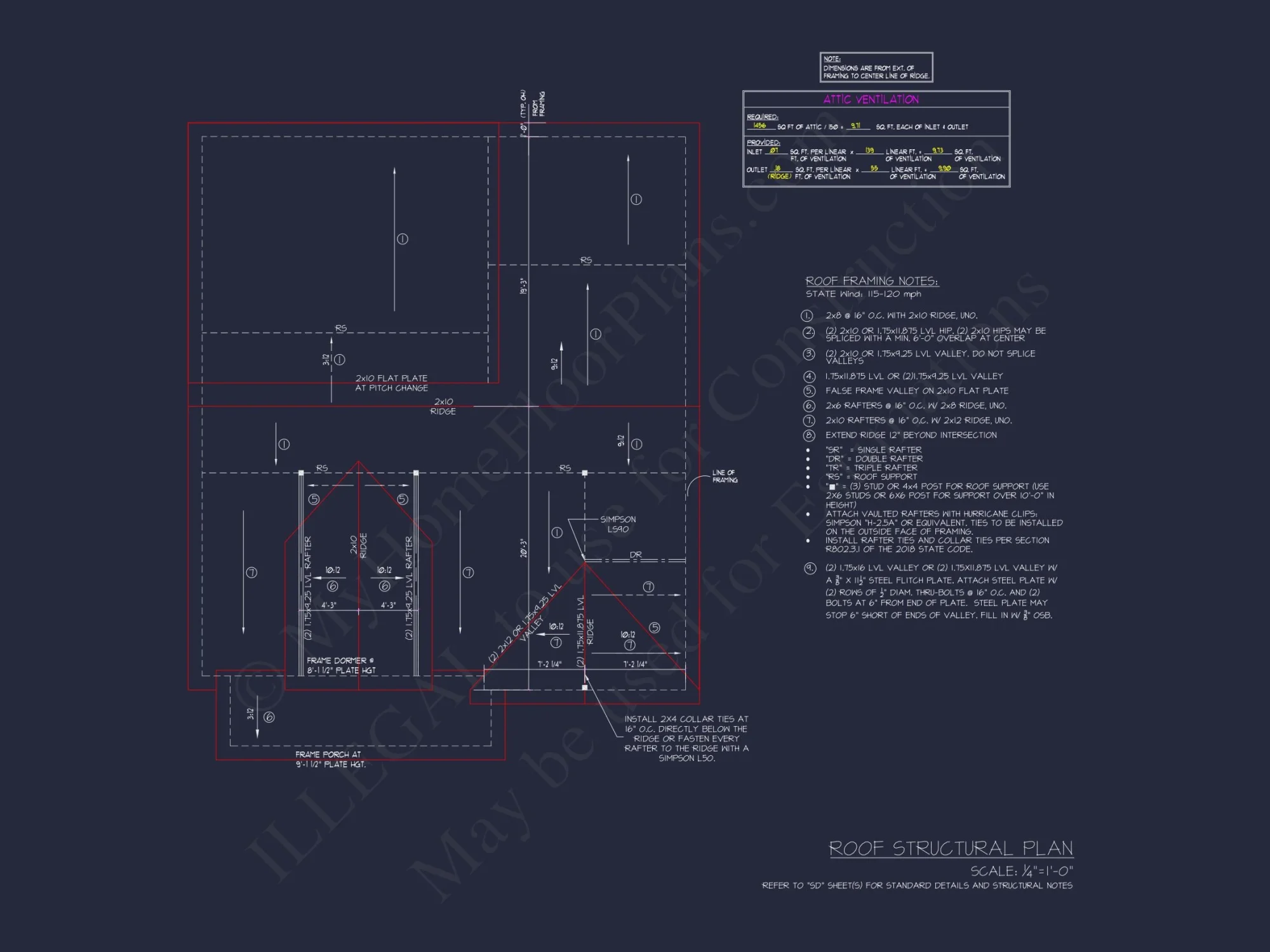 Traditional house Plan with 2 Stories - Blueprint and CAD Design