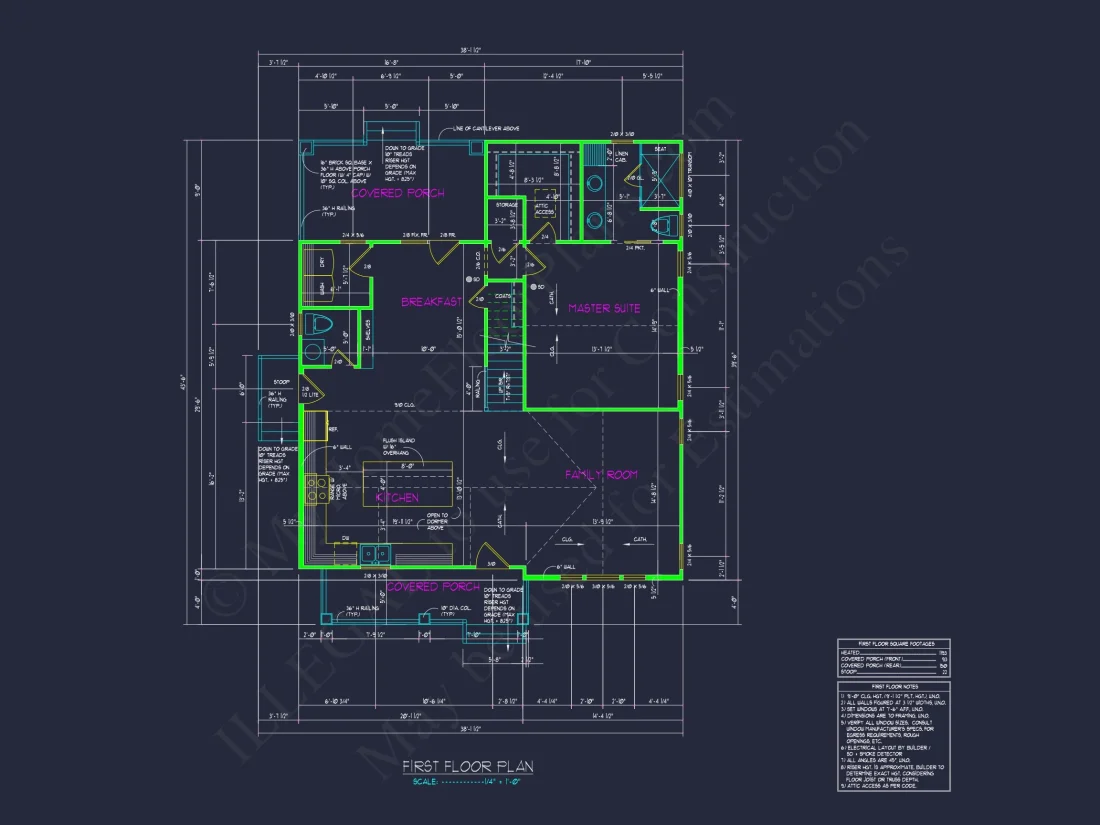 Traditional house Plan with 2 Stories - Blueprint and CAD Design