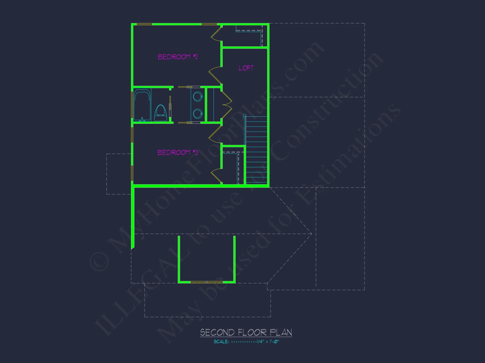 Traditional house Plan with 2 Stories - Blueprint and CAD Design