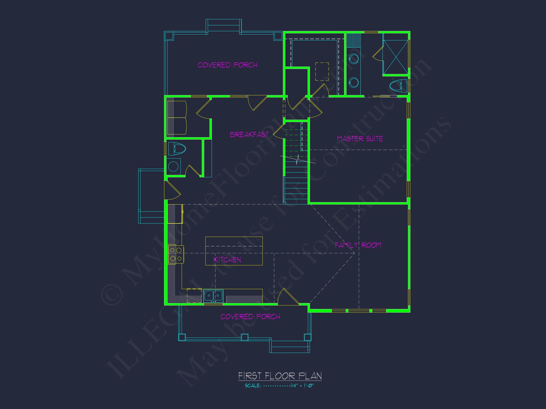 19-1448 HOUSE PLAN - Cape Cod Home Plan - 3-Bed, 2-Bath, 1,450 SF 3 Traditional house Plan with 2 Stories - Blueprint and CAD Design