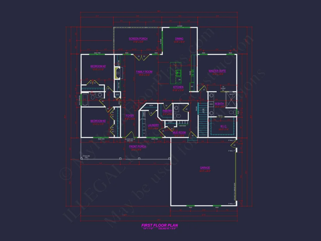 Modern 3-Bedroom house Plan with Spacious Layout and CAD Designs