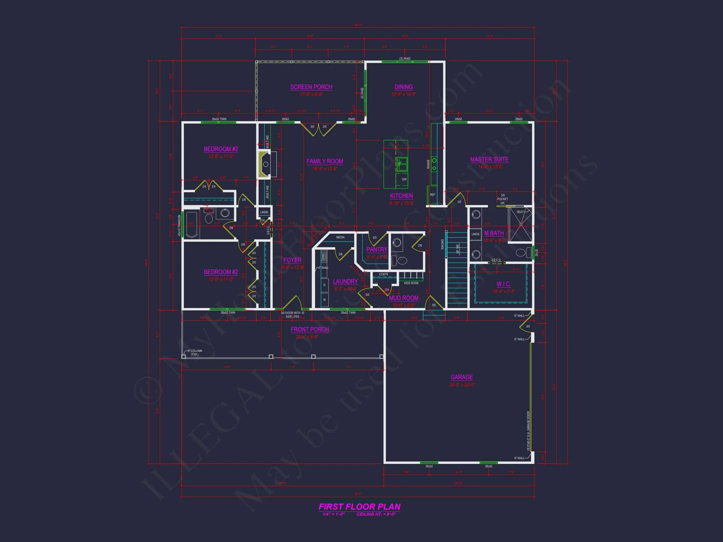 Modern 3-Bedroom house Plan with Spacious Layout and CAD Designs