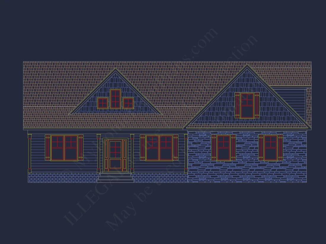 Modern 3-Bedroom house Plan with Spacious Layout and CAD Designs