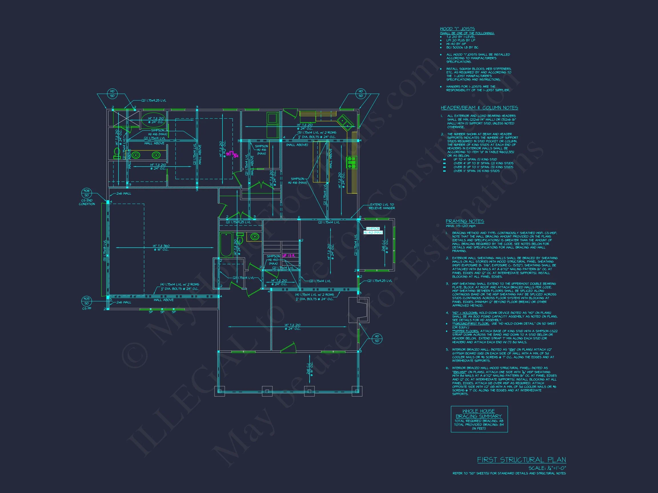 19-1280 HOUSE PLAN - Modern Farmhouse Home Plan - 4-Bed, 3-Bath, 2,650 SF 9 CAD Designs