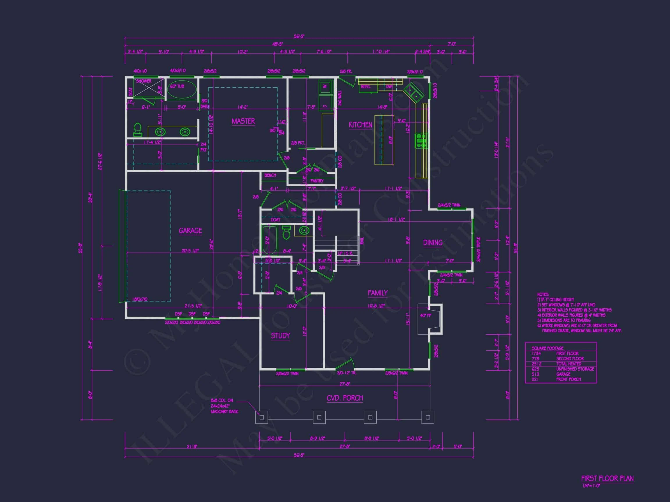 19-1280 HOUSE PLAN - Modern Farmhouse Home Plan - 4-Bed, 3-Bath, 2,650 SF 6 CAD Designs