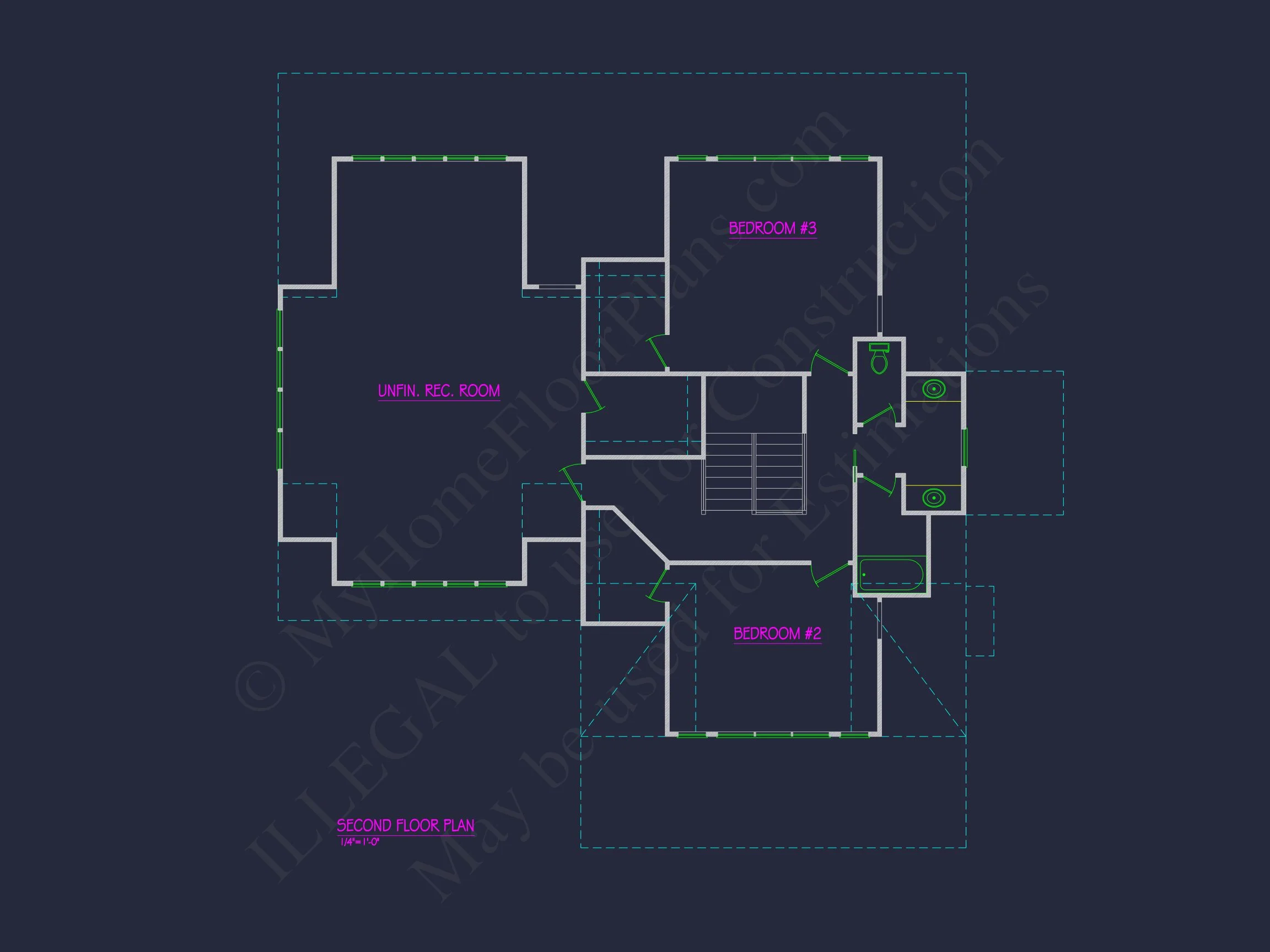 19-1280 HOUSE PLAN - Modern Farmhouse Home Plan - 4-Bed, 3-Bath, 2,650 SF 5 2-Story Floor Plan