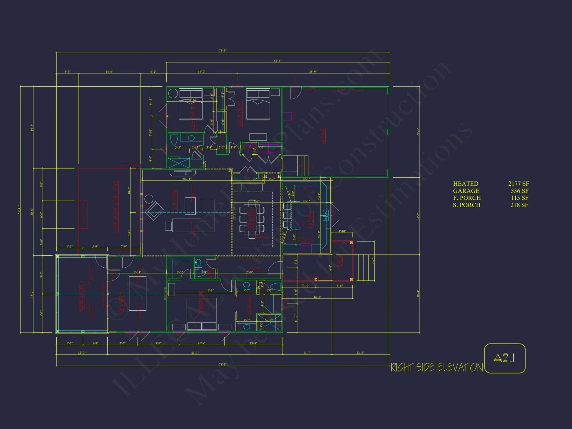 Traditional Craftsman house Plan with 1-Story CAD Designs