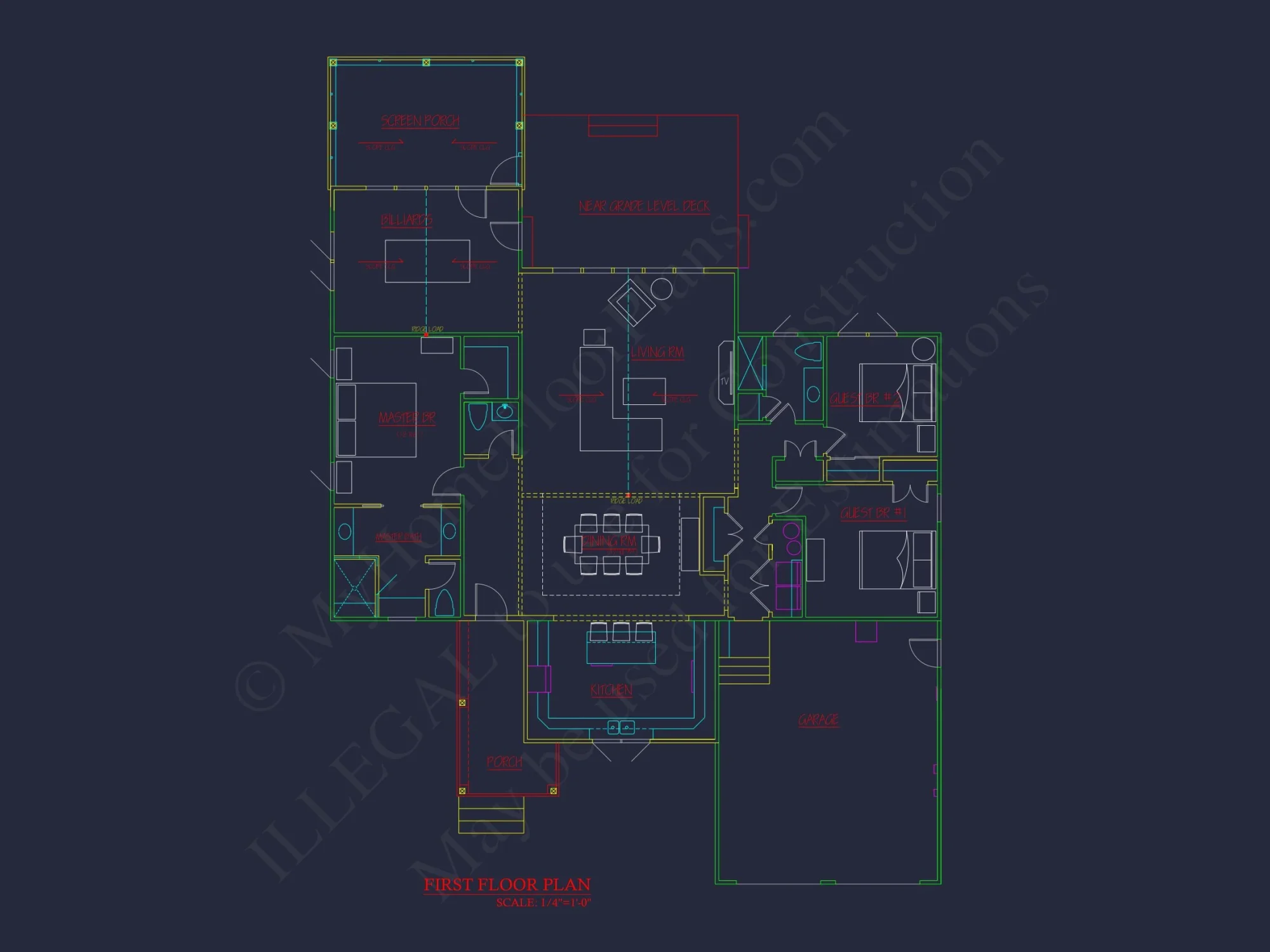 Traditional Craftsman house Plan with 1-Story CAD Designs