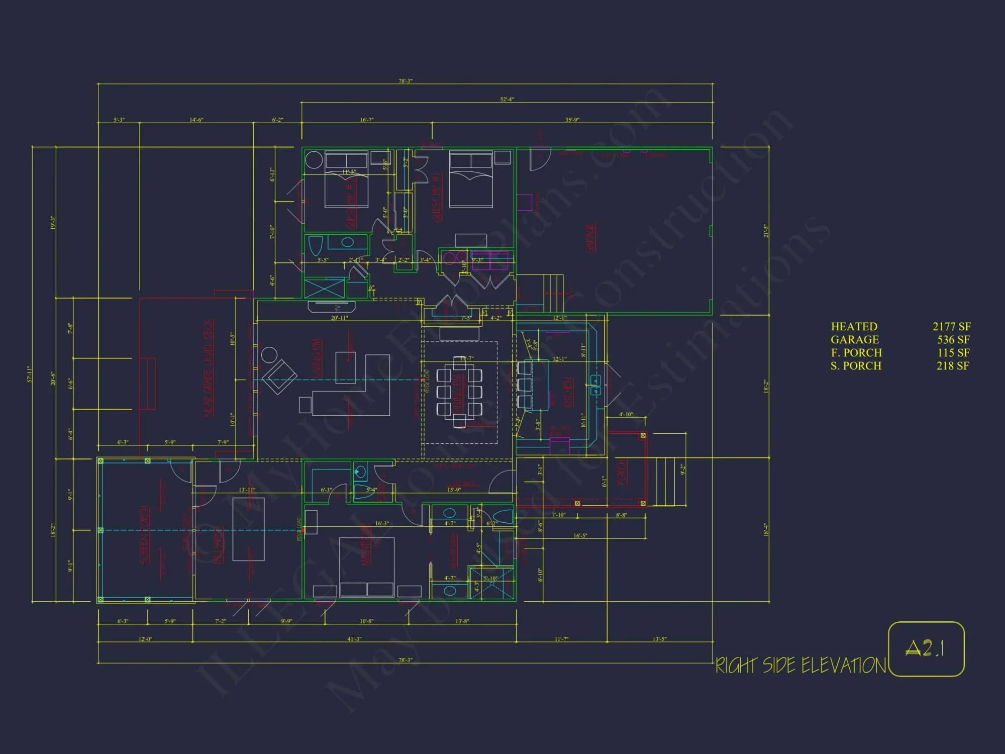 Traditional Craftsman house Plan with 1-Story CAD Designs