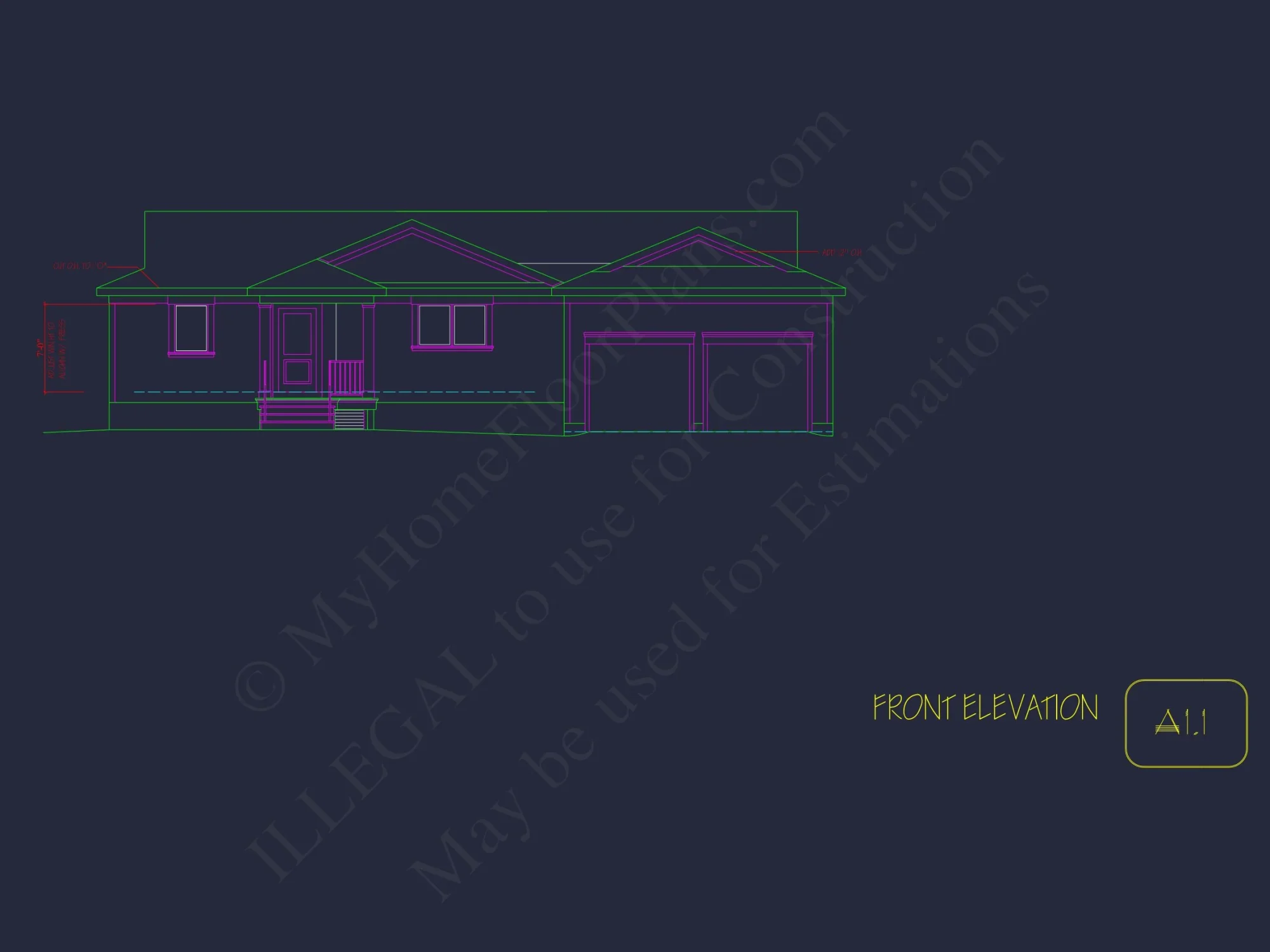 Traditional Craftsman house Plan with 1-Story CAD Designs