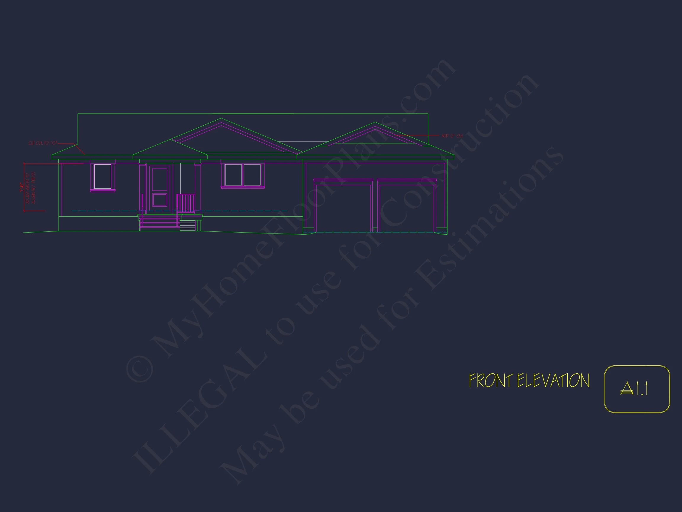 19-1246 HOUSE PLAN - Traditional Ranch Home Plan - 3-Bed, 2-Bath, 1,600 SF 2 Traditional Craftsman house Plan with 1-Story CAD Designs