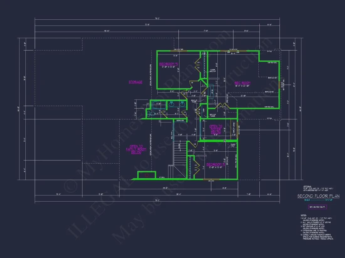 Craftsman house Plan with 2 Story CAD Design and Open Layout