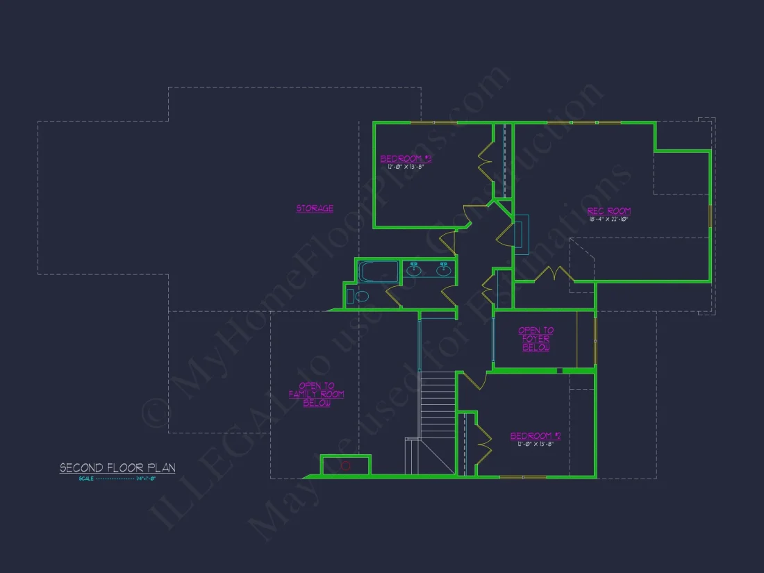 Craftsman house Plan with 2 Story CAD Design and Open Layout