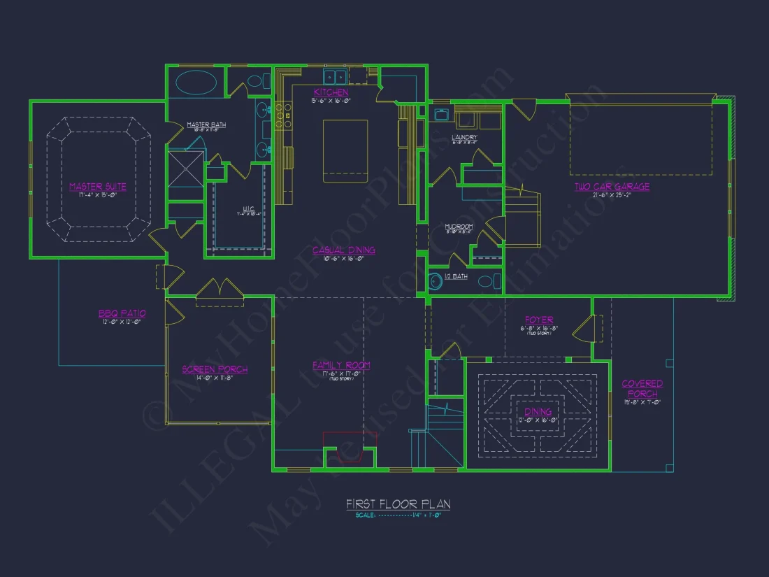 Craftsman house Plan with 2 Story CAD Design and Open Layout