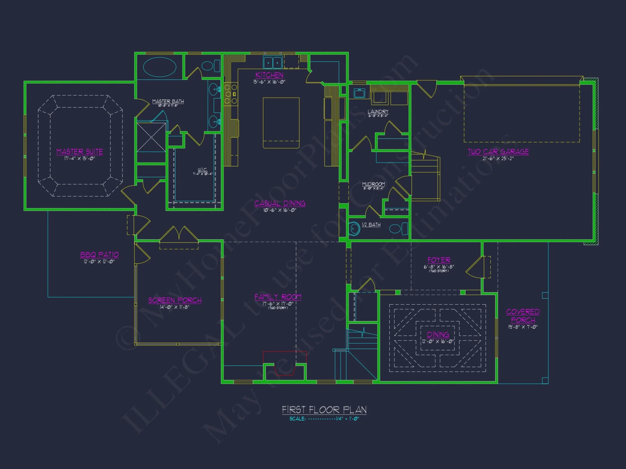 Craftsman house Plan with 2 Story CAD Design and Open Layout