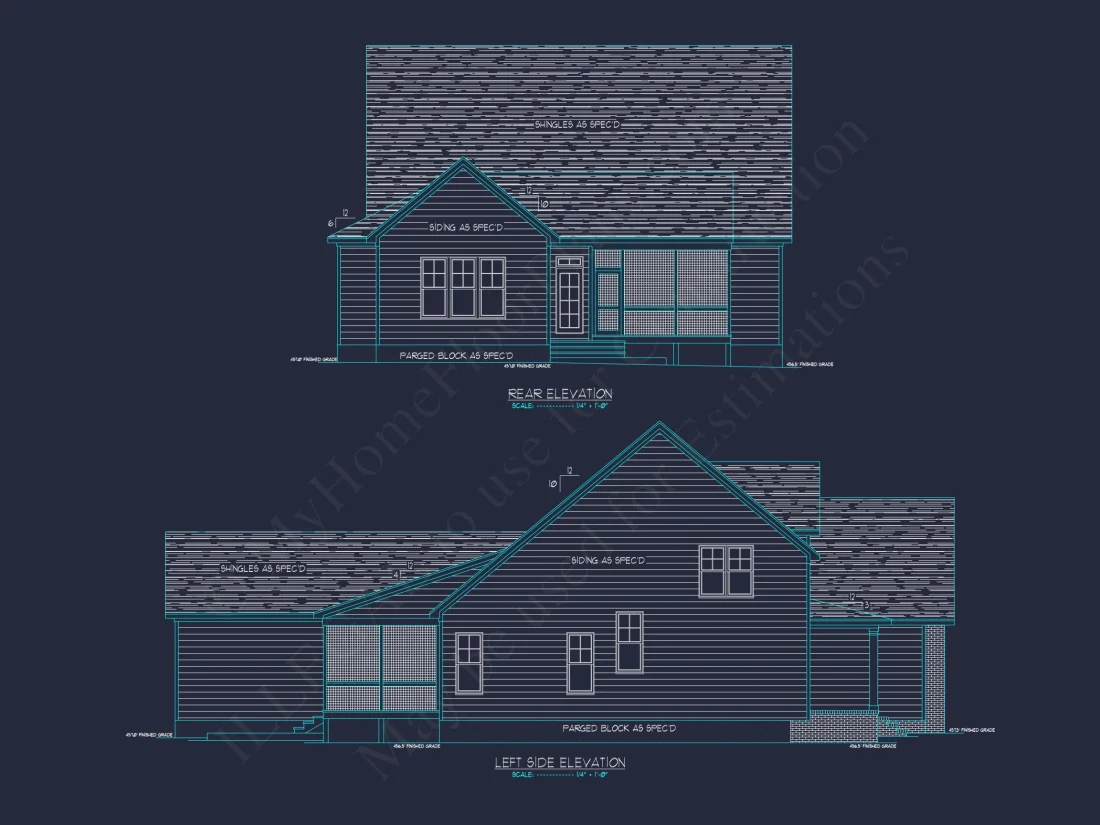 Craftsman house Plan with 2 Story CAD Design and Open Layout