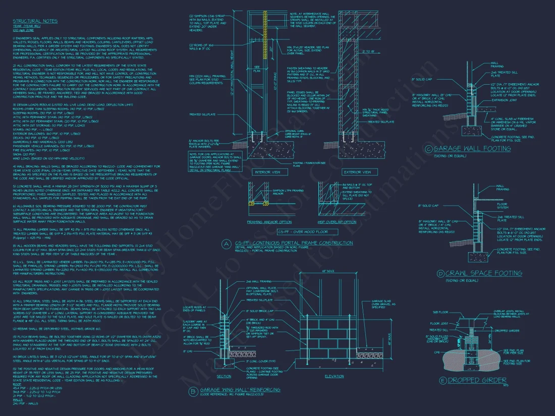Traditional house Floor Plan with 2-Story CAD Designs