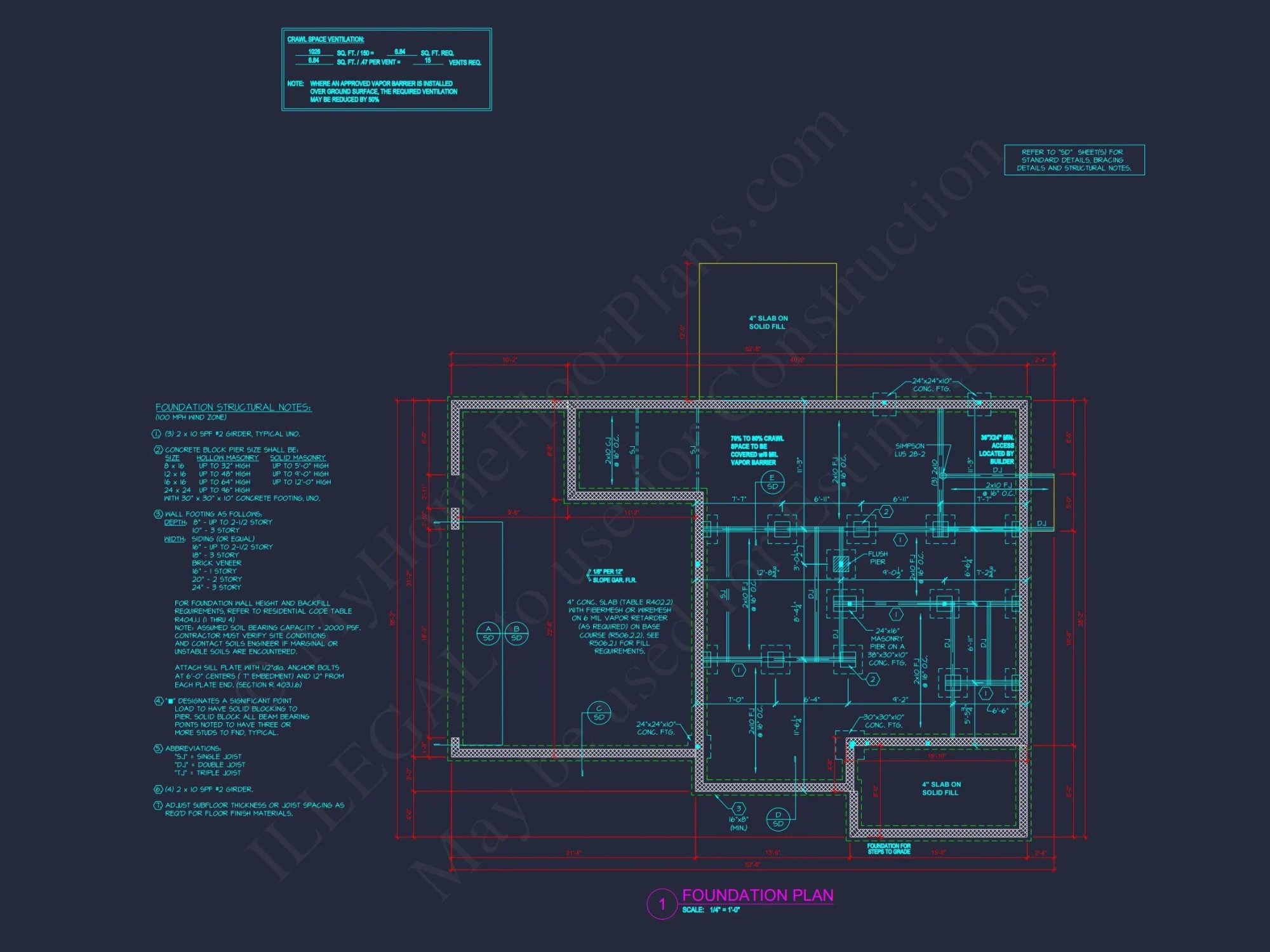 Traditional house Floor Plan with 2-Story CAD Designs