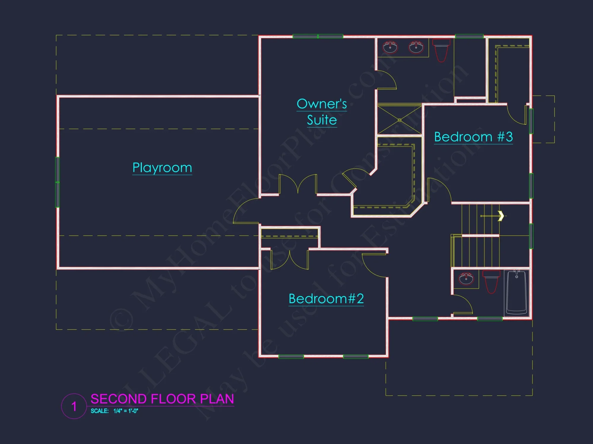 Traditional house Floor Plan with 2-Story CAD Designs
