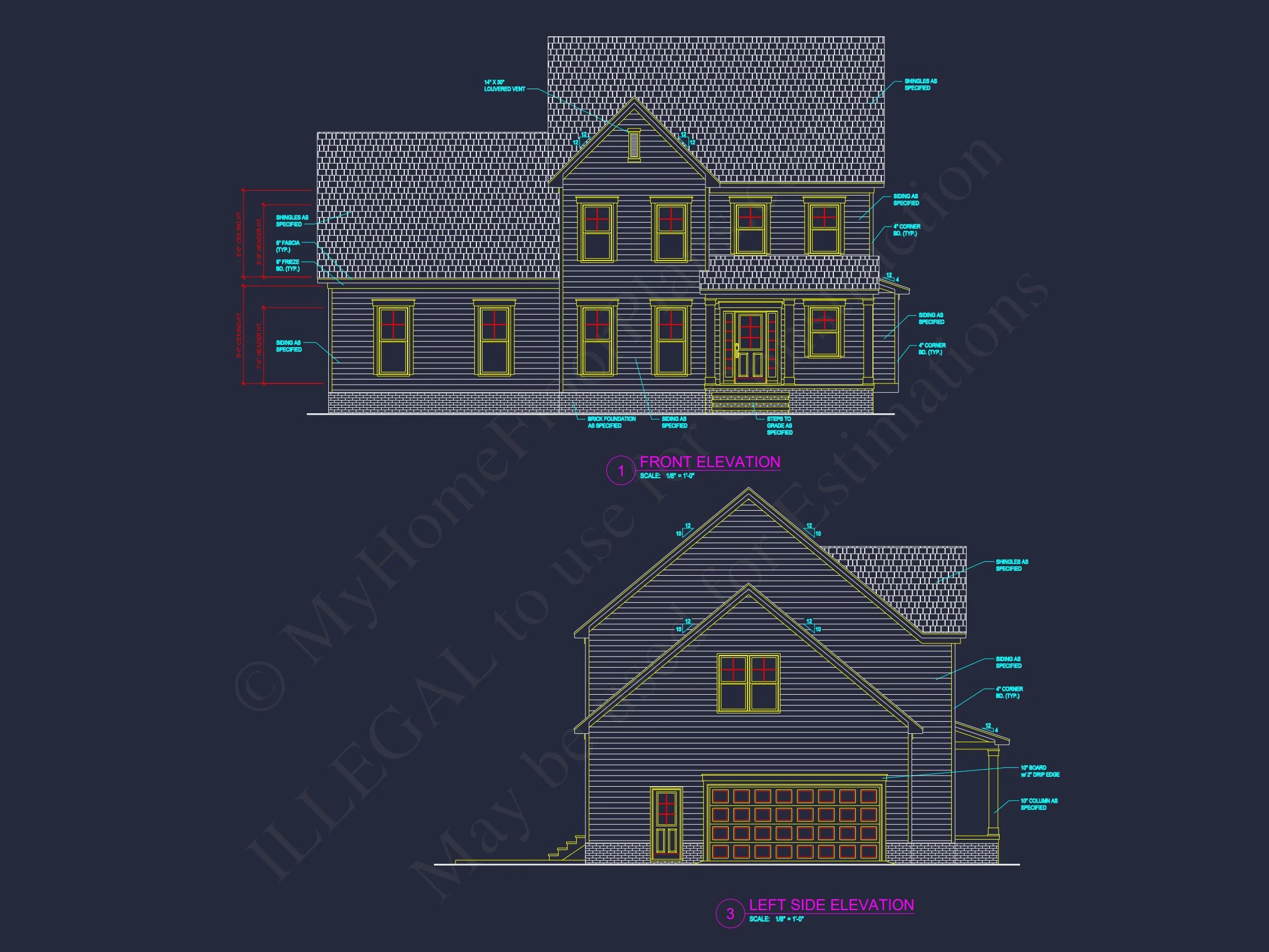 18-2167 HOUSE PLAN - Traditional Colonial Home Plan - 3-Bed, 2-Bath, 2,298 SF 2 Traditional house Floor Plan with 2-Story CAD Designs