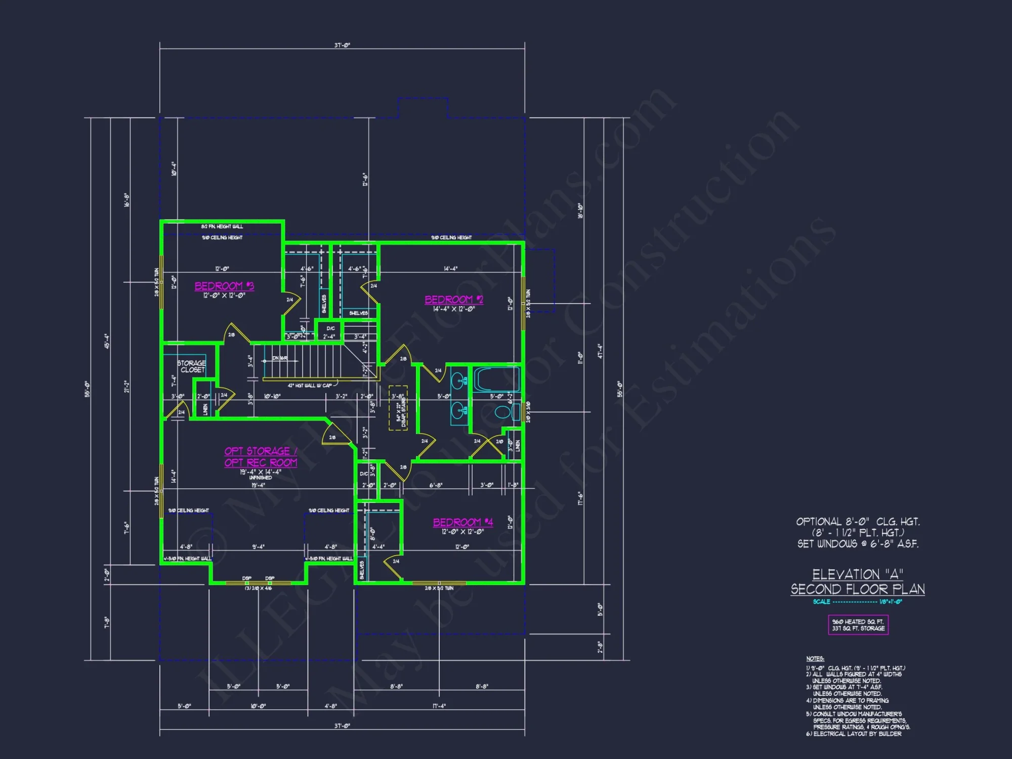 Spacious house Floor Plan with CAD Blueprints and Designs