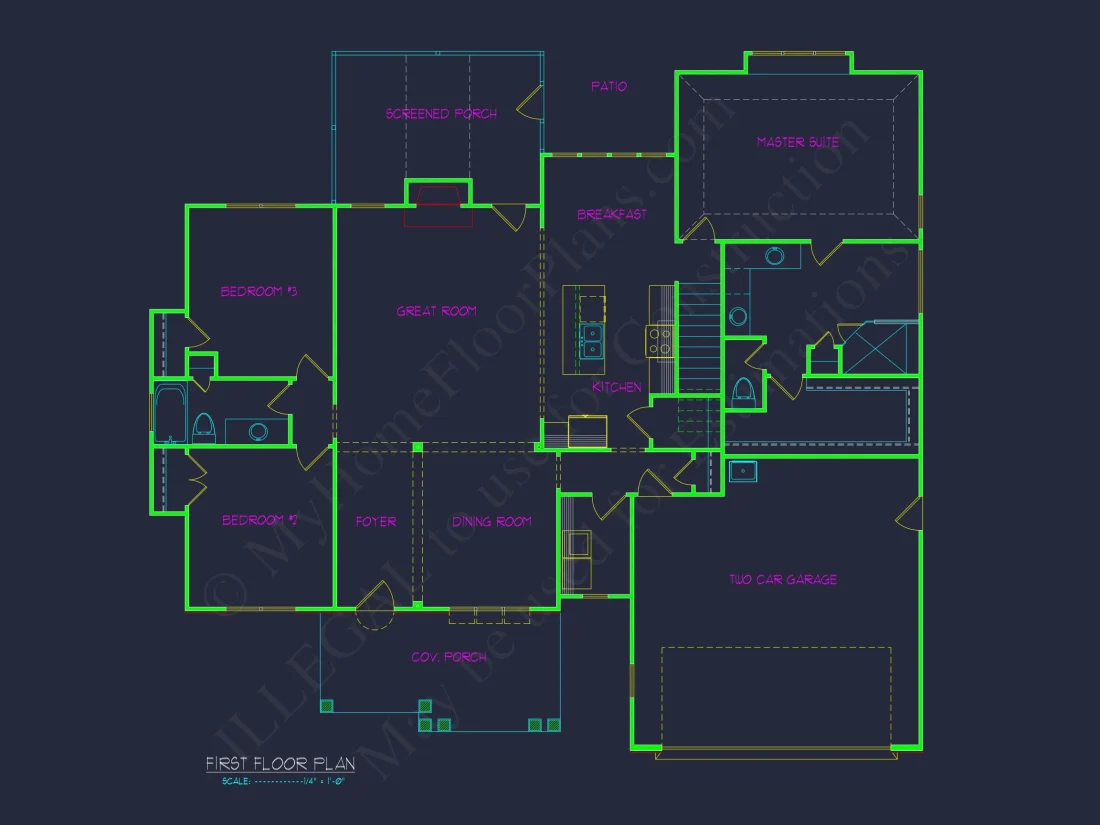 house Plan Blueprint with CAD Architecture and Floor Designs