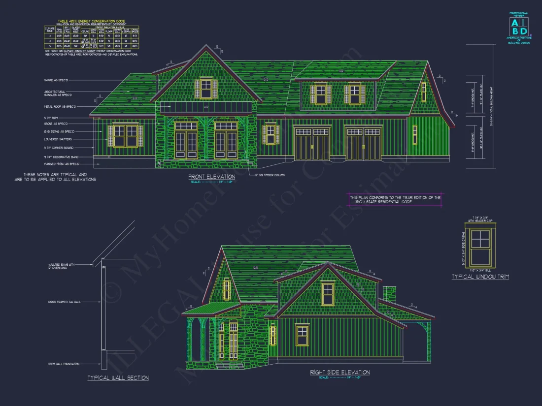 Craftsman house Plan with Angled Garage and Detailed Floor Plans