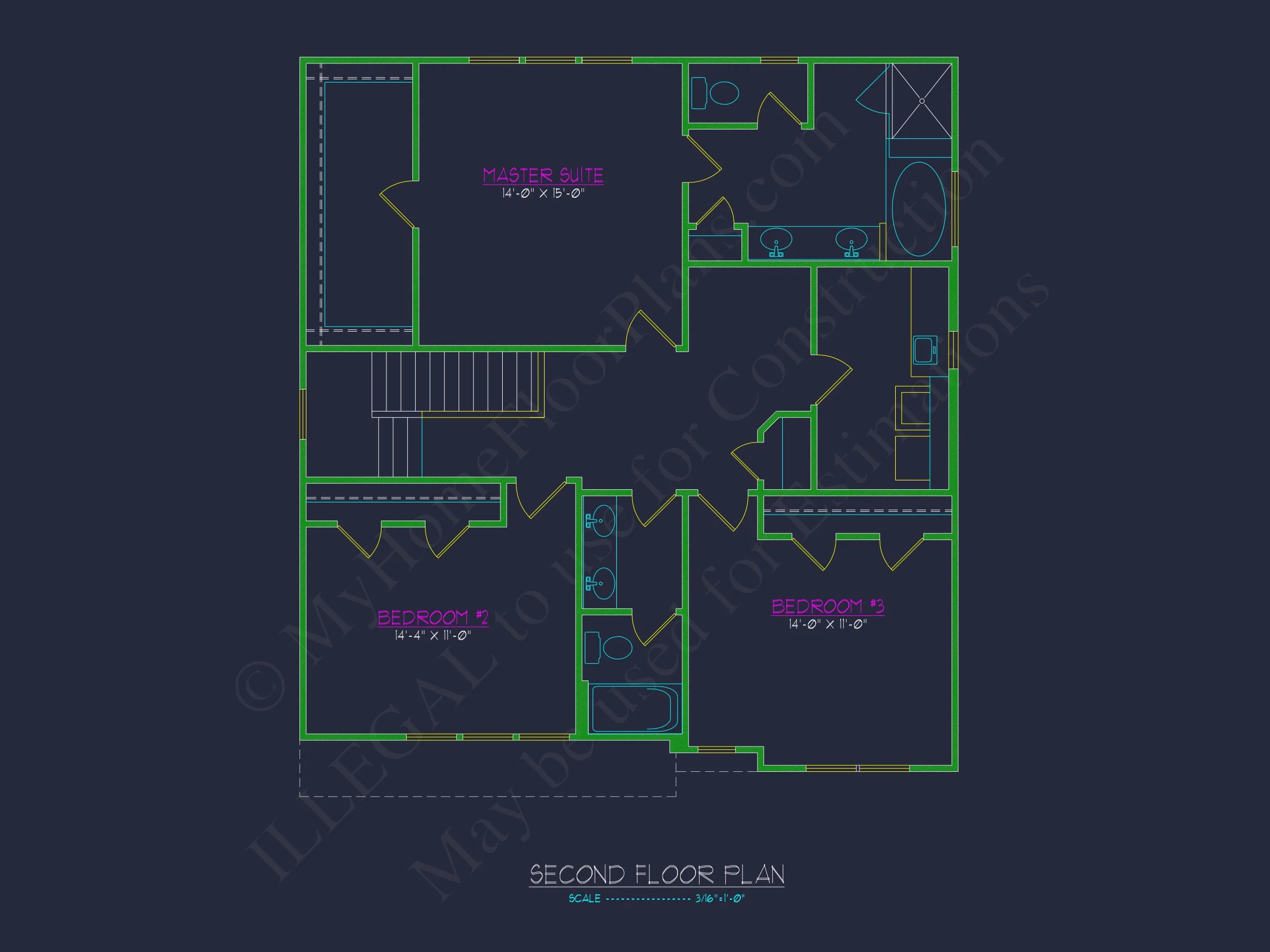 Elegant 2-Story house Plan with Spacious CAD Designs