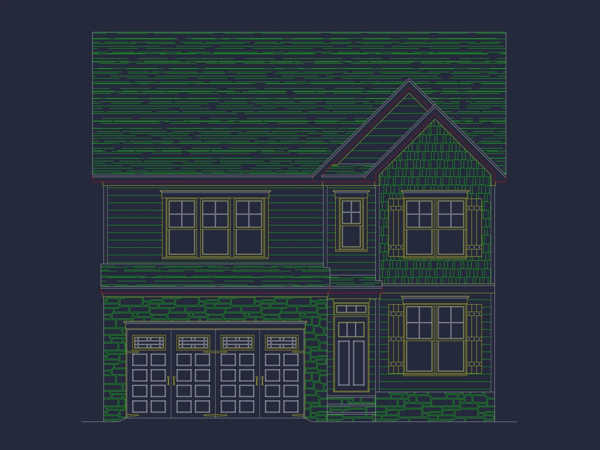 Elegant 2-Story house Plan with Spacious CAD Designs