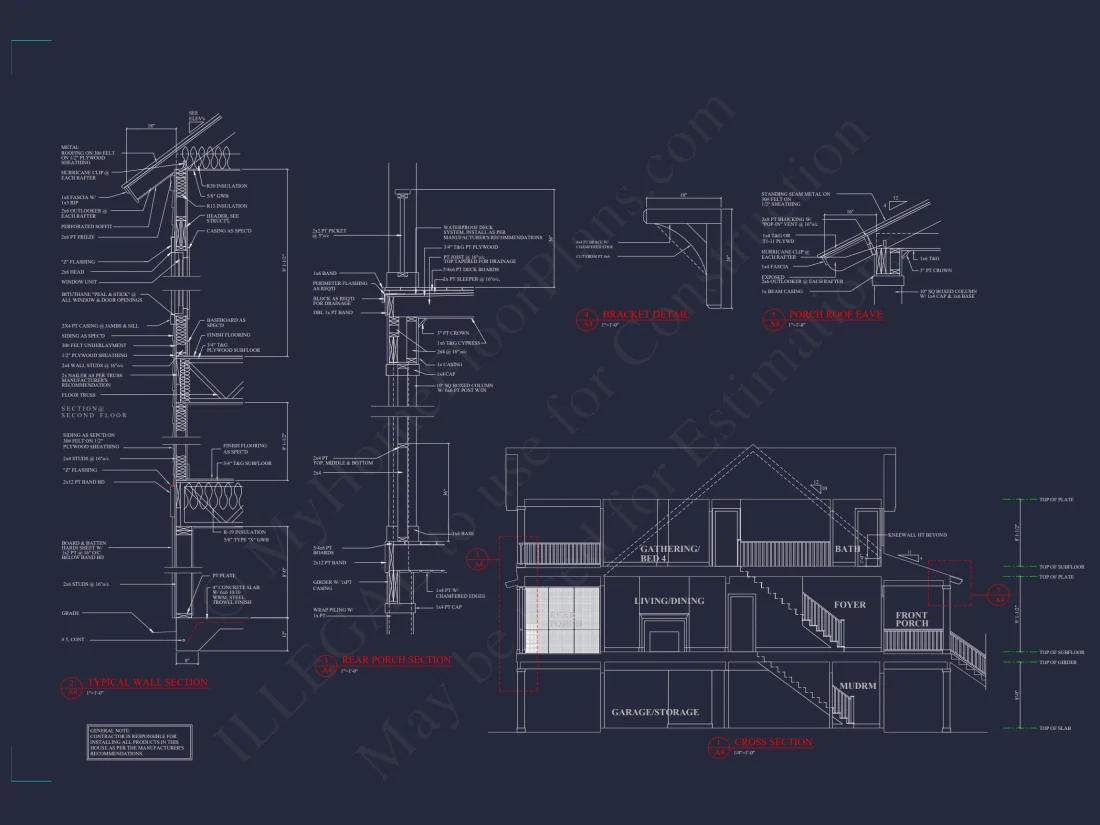 Charming Coastal house Plan with CAD-Ready Blueprints