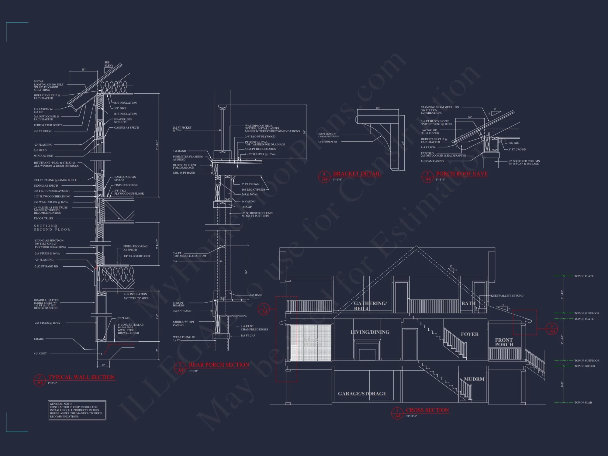 Charming Coastal house Plan with CAD-Ready Blueprints