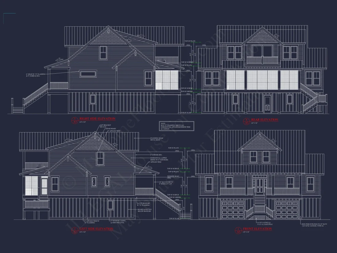 Charming Coastal house Plan with CAD-Ready Blueprints