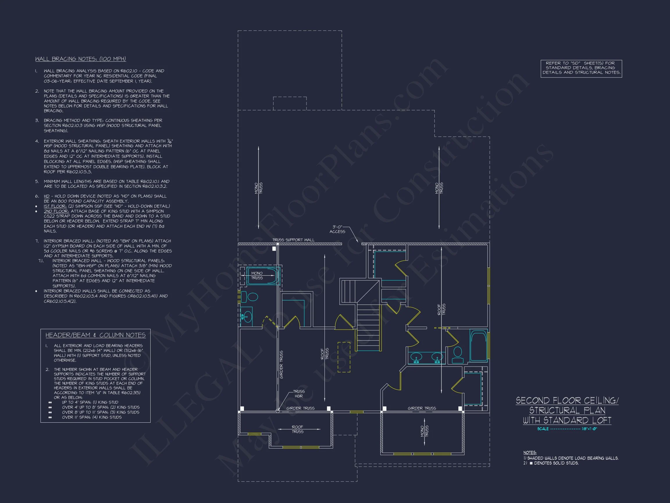 Craftsman house Plan with 2 Floors, Open CAD Designs, and Features