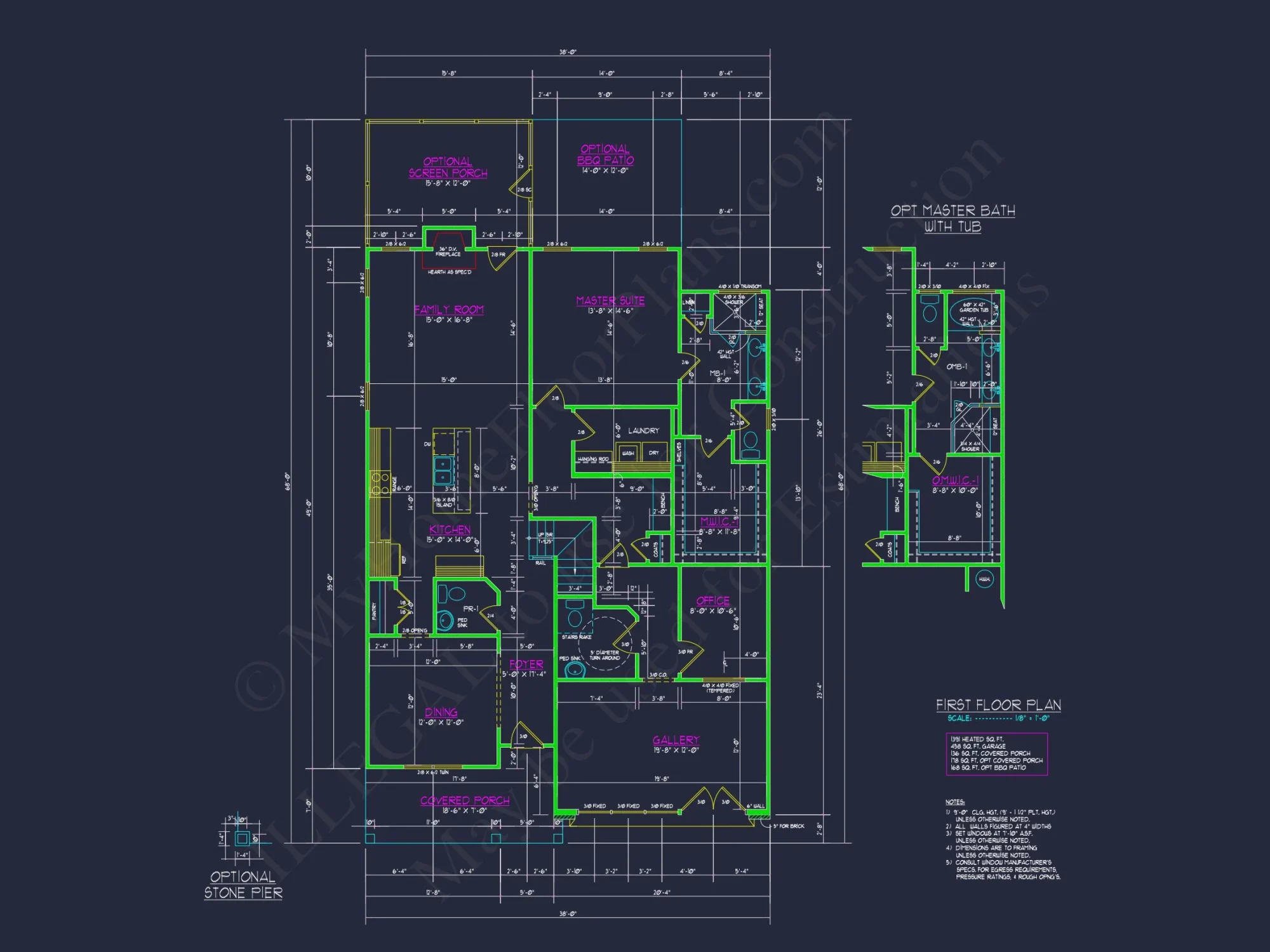 Craftsman house Plan with 2 Floors, Open CAD Designs, and Features