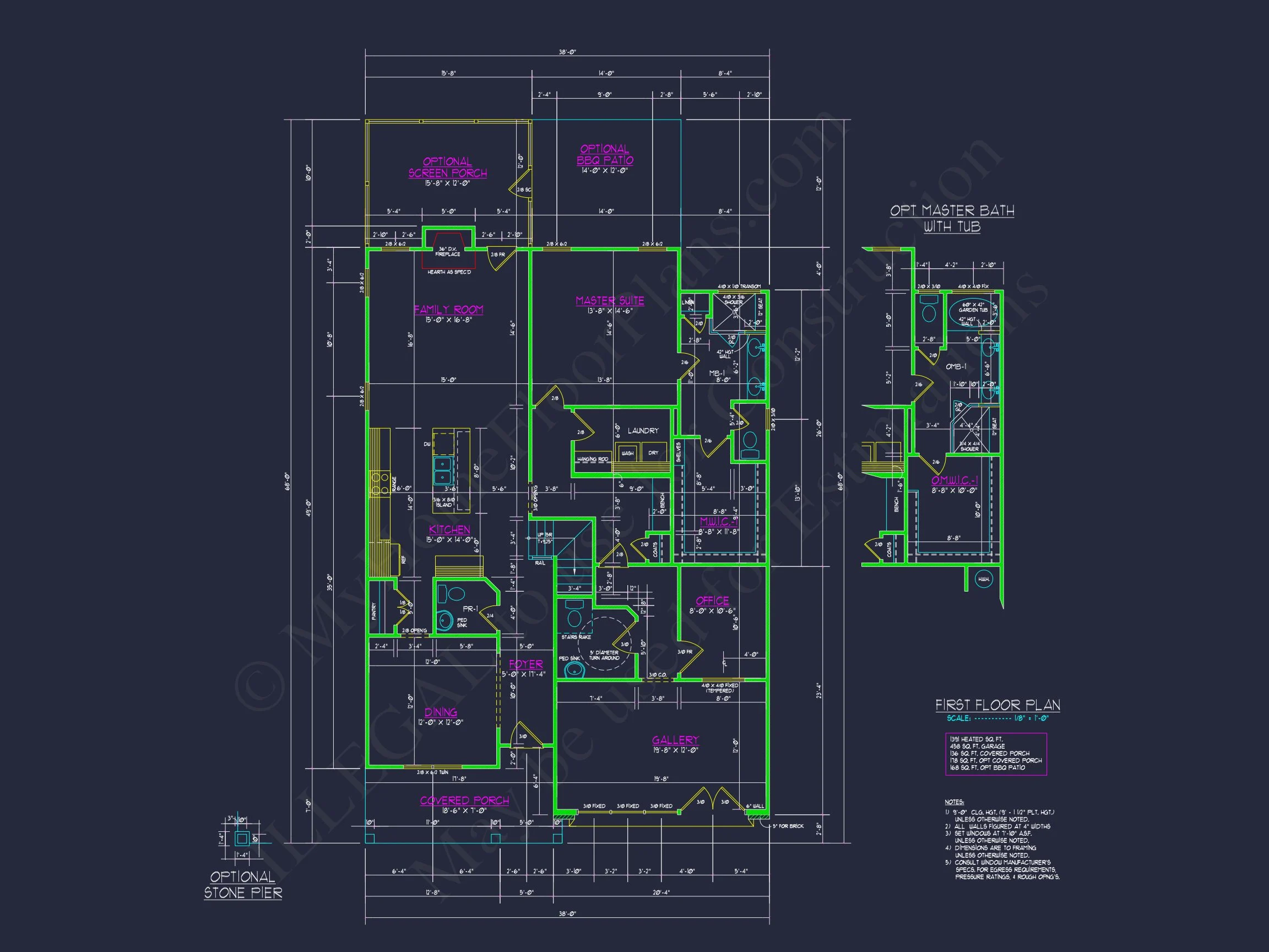 Craftsman house Plan with 2 Floors, Open CAD Designs, and Features
