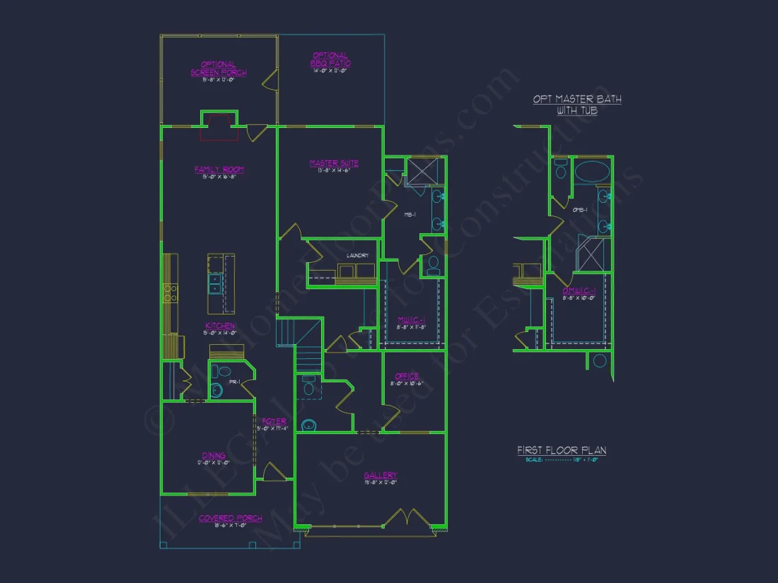 Craftsman house Plan with 2 Floors, Open CAD Designs, and Features