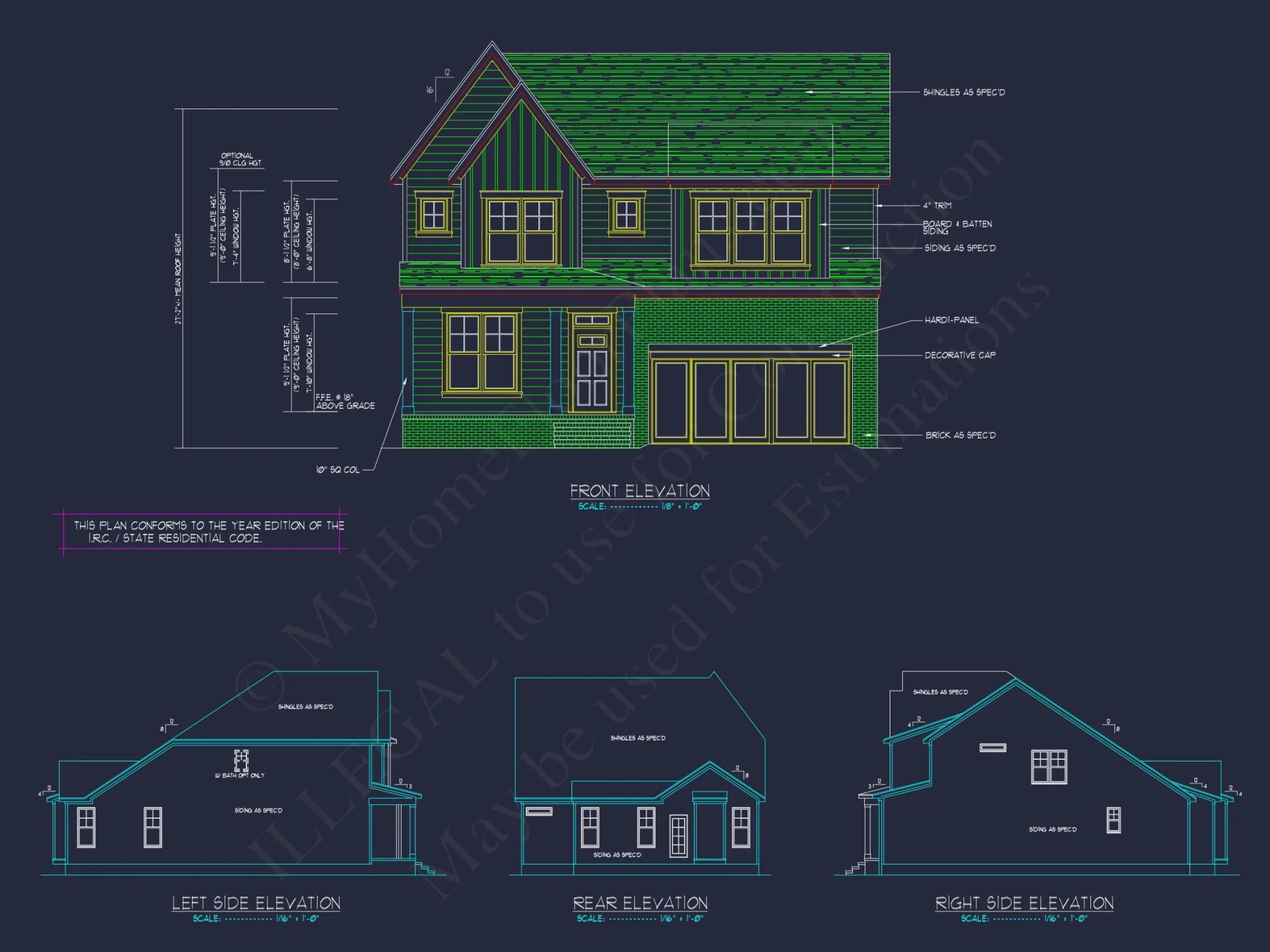 Craftsman house Plan with 2 Floors, Open CAD Designs, and Features