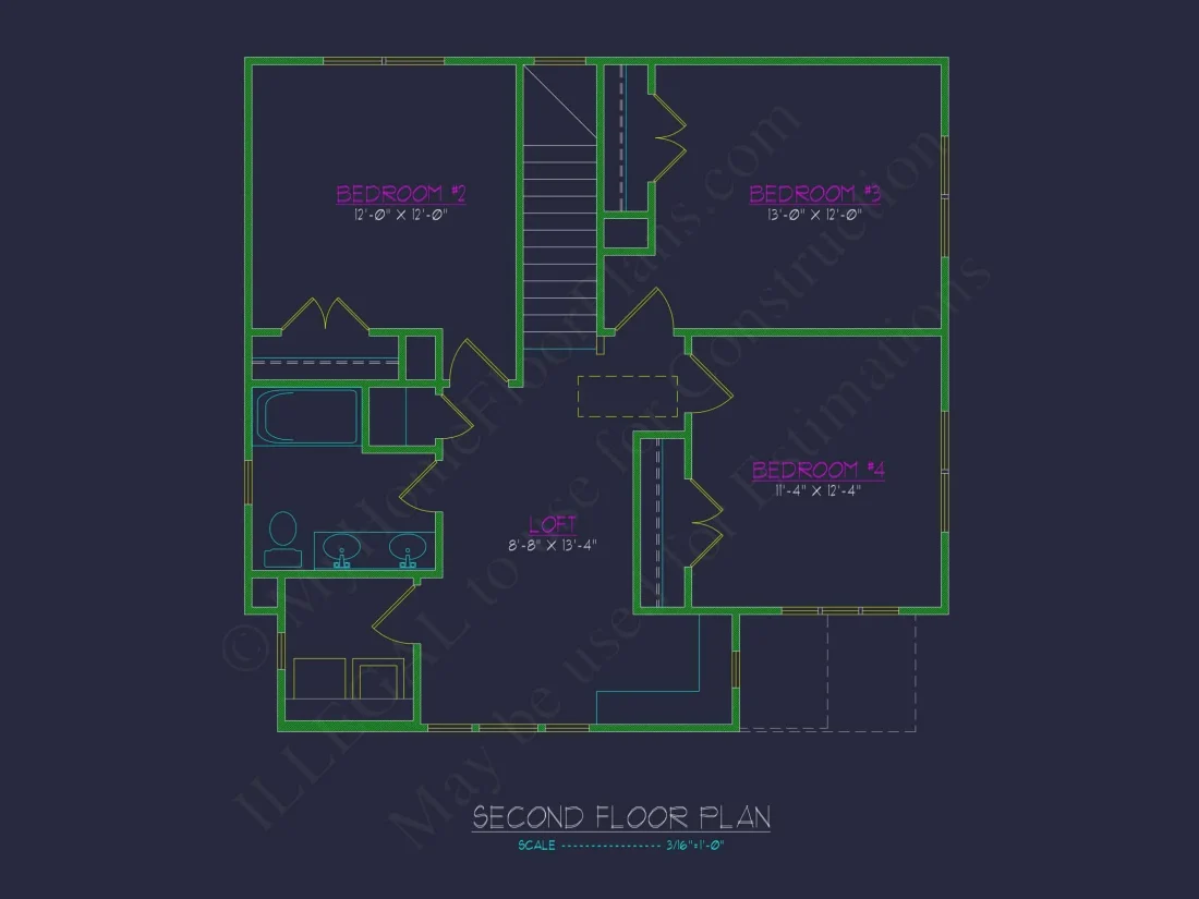 Stylish 4-Bedroom house Plan with CAD Designs and Open Layout