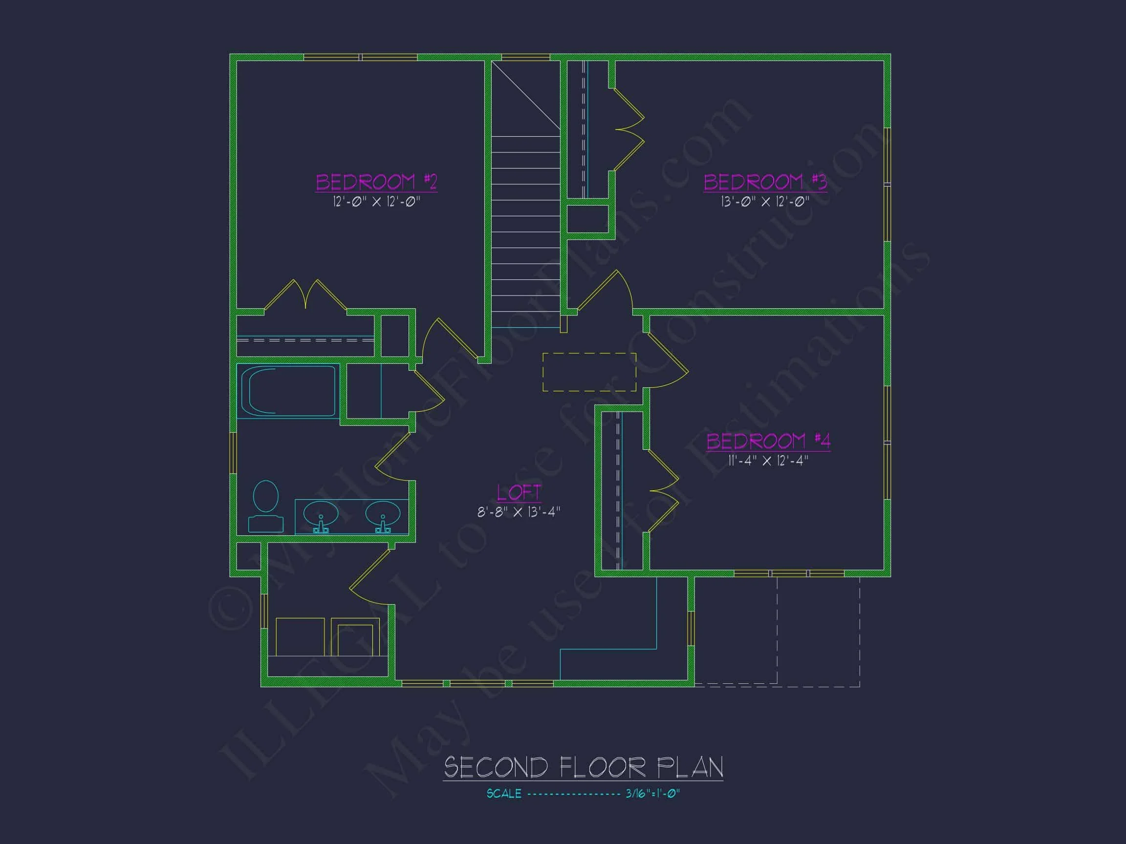 Stylish 4-Bedroom house Plan with CAD Designs and Open Layout