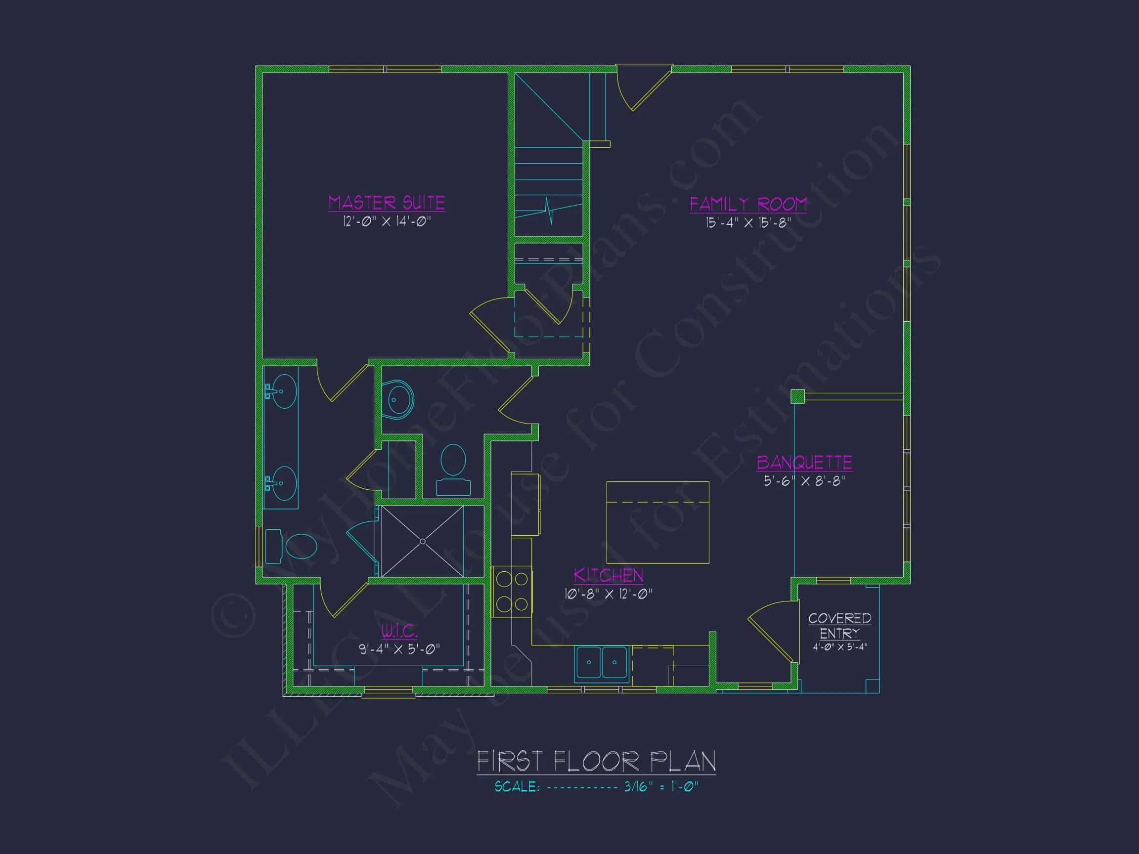 Stylish 4-Bedroom house Plan with CAD Designs and Open Layout