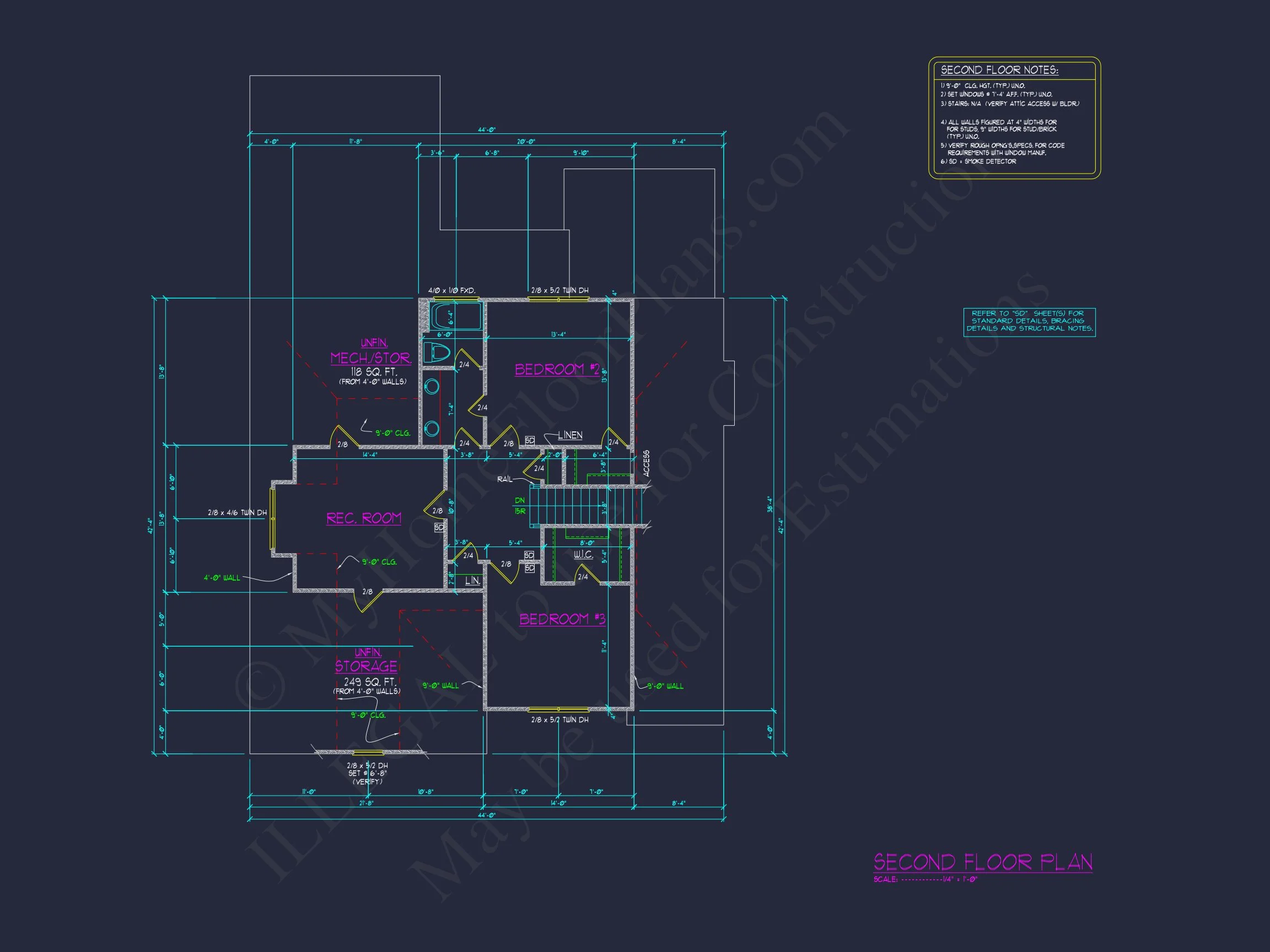 18-1587 HOUSE PLAN - Modern Farmhouse Plan - 4-Bed, 3-Bath, 2,550 SF 6 Spacious 2-Story Modern Craftsman house Plan with CAD Design